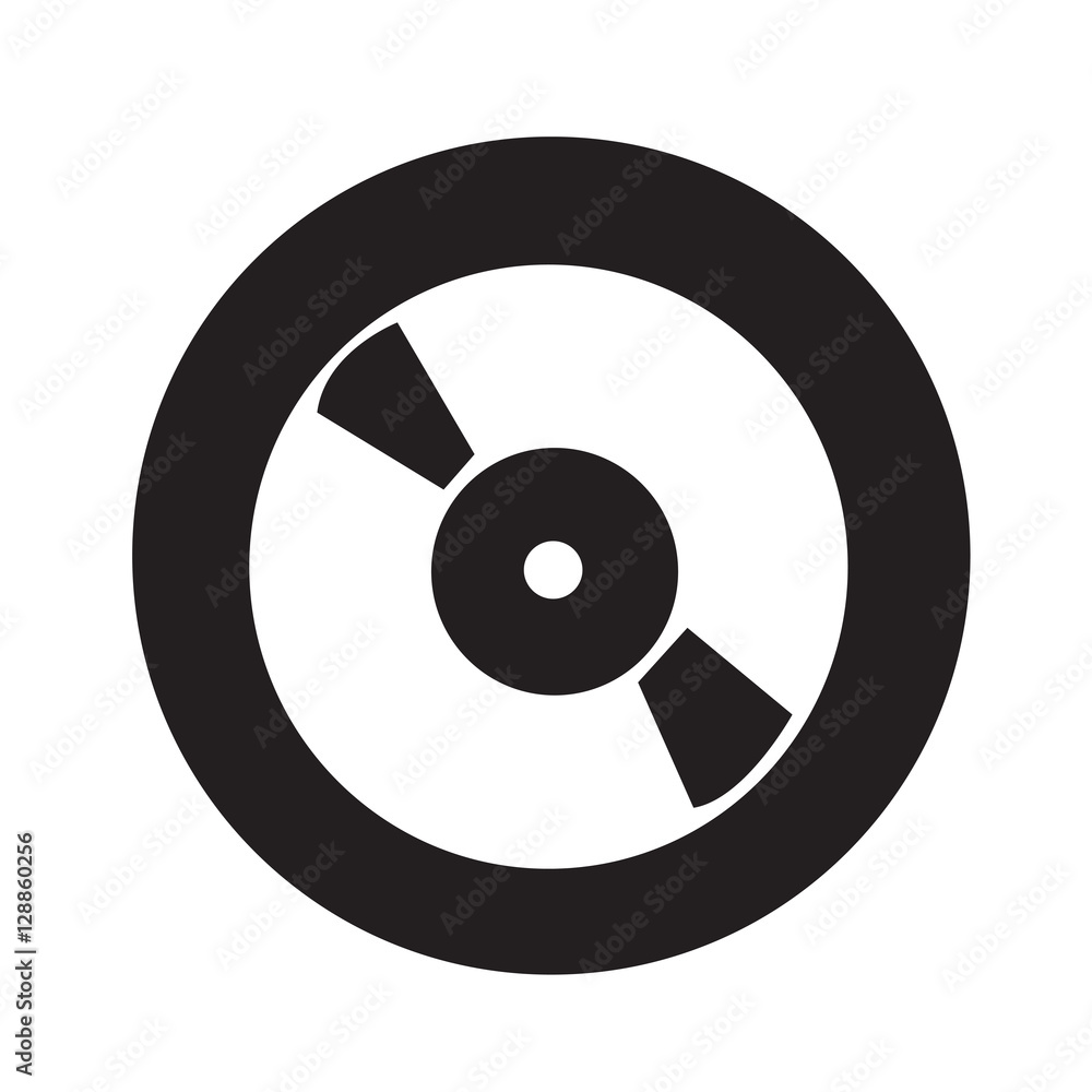 Retro vinyl record icon illustration design Retro vinyl record icon illustration design