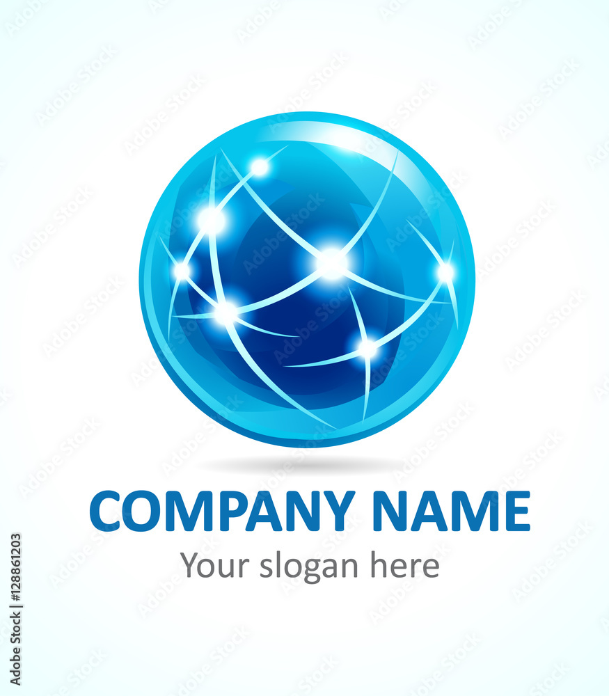 Globe company logo of connecting. Sign for Internet technologies, global missions, communications and other businesses. Vector icon. Globe company logo of connecting. Sign for Internet technologies, global missions, communications and other businesses. Vector icon.