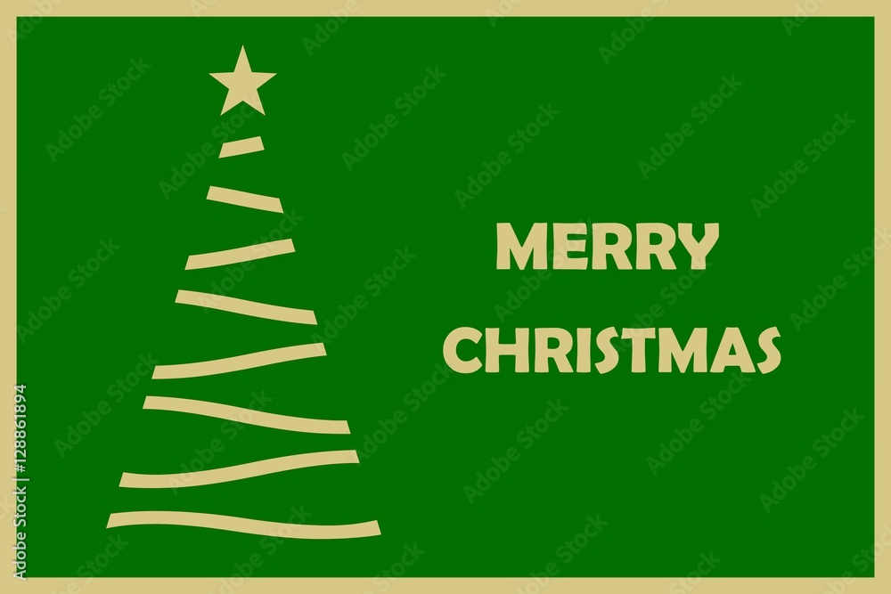 Fototapeta premium Felicitación de Navidad en verde 2