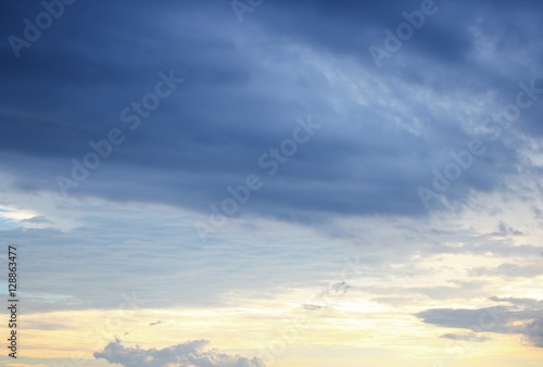 blue sky and big cloud with covered raincloud beautiful in nature © pramot48