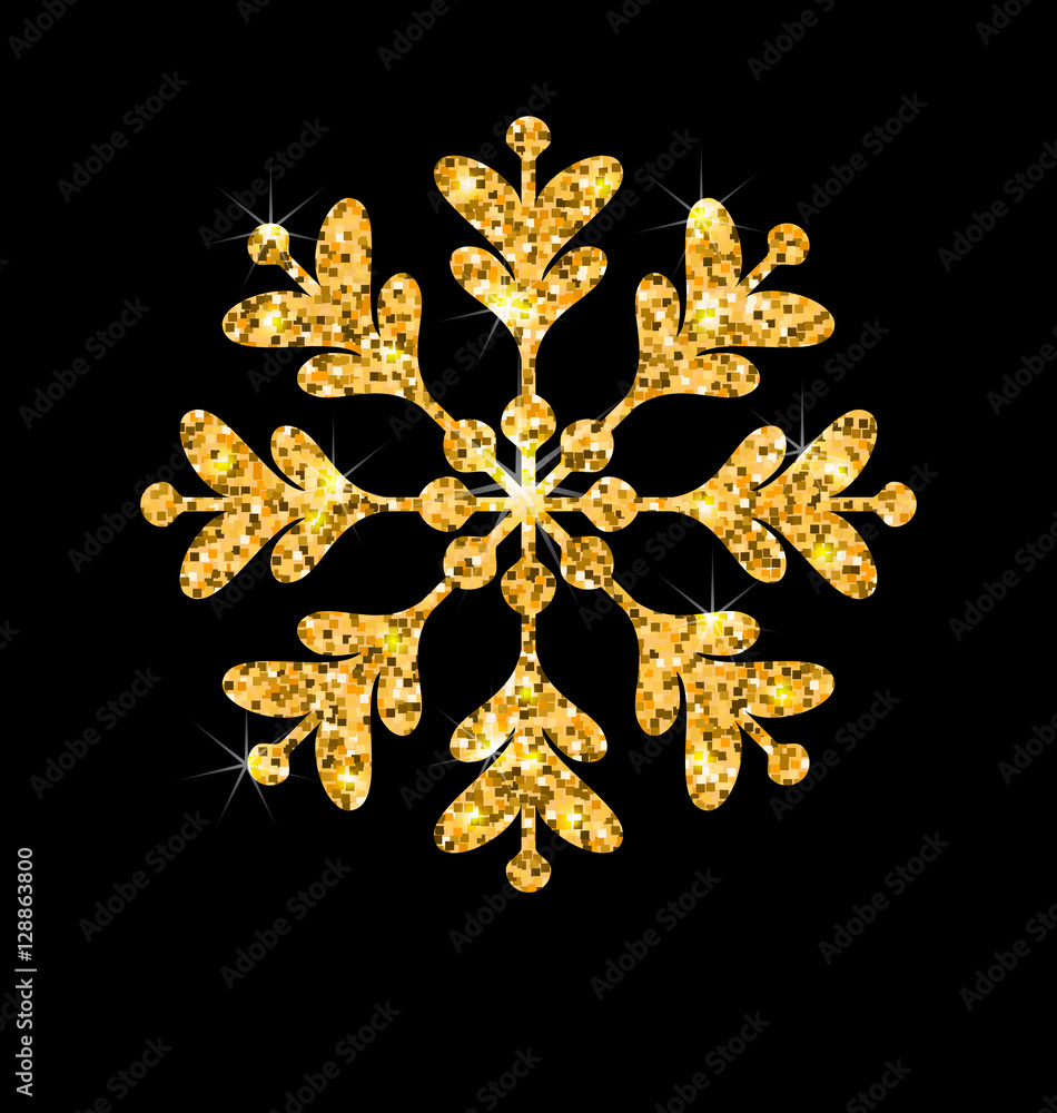 Golden Merry Christmas Sparkle Snowflakes Golden Merry Christmas Sparkle Snowflakes