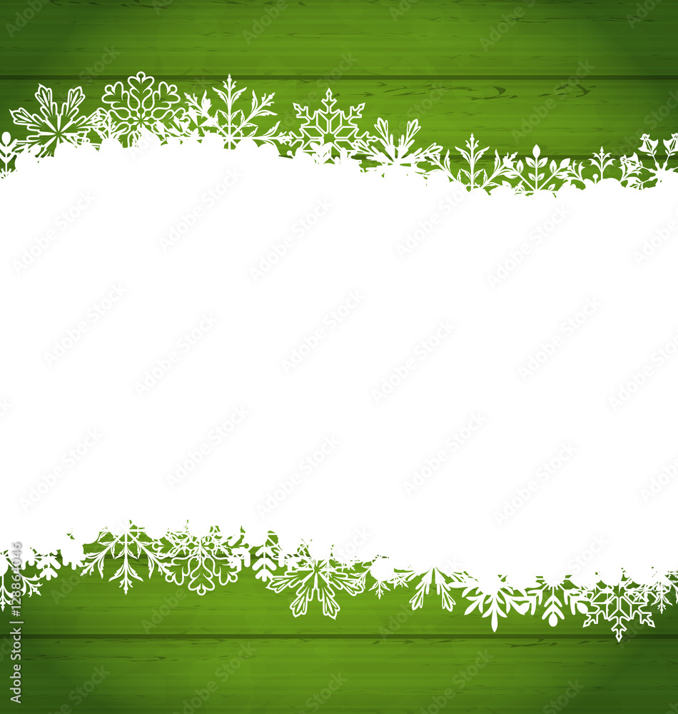 Snowflakes Border for Happy New Year, Space for Your Text
