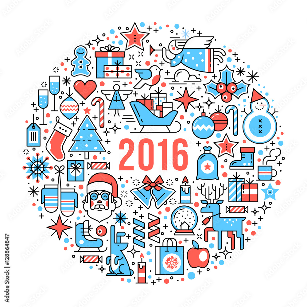Happy 2016 New Year composition