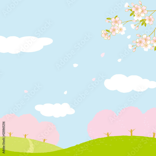 桜の木 風景イラスト