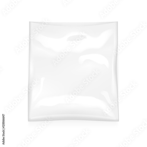 Open White Blank Plastic Bag