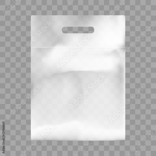 Blank Plastic Bag Mock Up. Empty Polyethylene Package