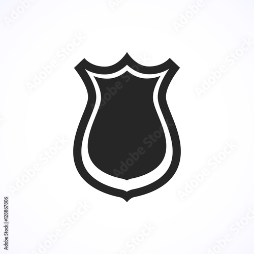 Vector black shield icon, isolated