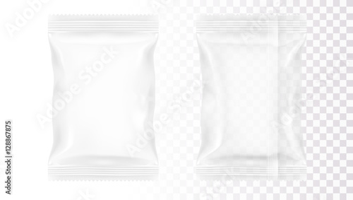 Transparent Blank Foil Food Packing. EPS10 Vector
