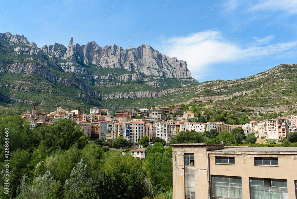 General view of Monistrol de Montserrat, Barcelona, Spain