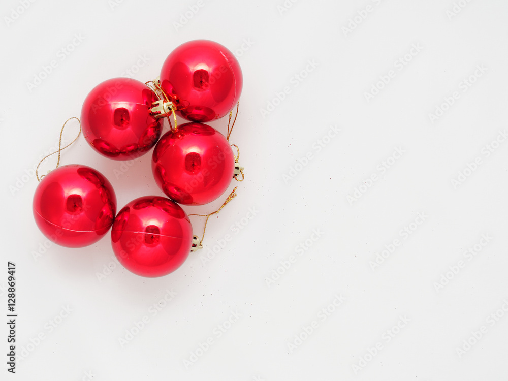 Red Christmas ball isolated on white background Red Christmas ball isolated on white background