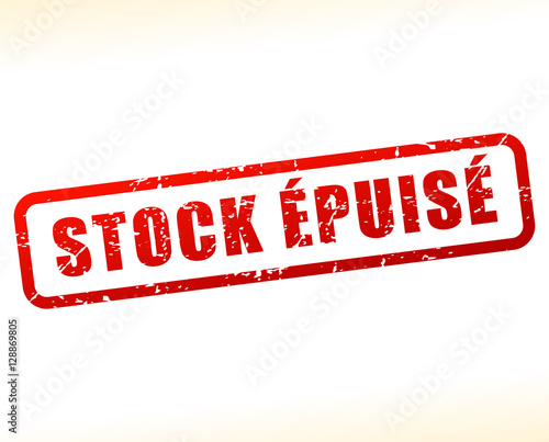 texte stock épuisé tamponné