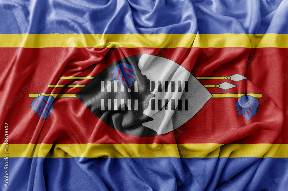 Fototapeta premium Ruffled waving Swaziland flag