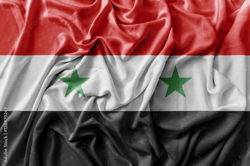 Ruffled waving Syria flag Ruffled waving Syria flag