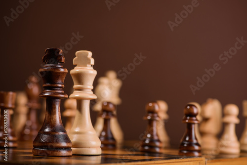 wood chess pieces
