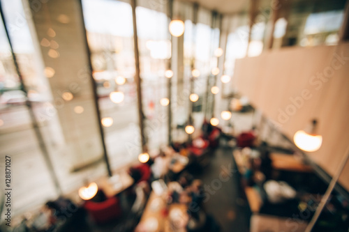 Konstfotografi Blurred interior of co working space