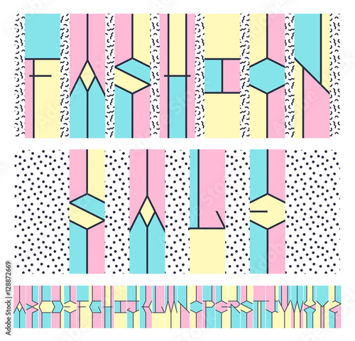 Geometrical color latin font