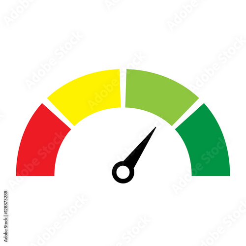 Speedometer or rating meter signs infographic gauge element. Vector illustration