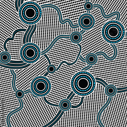 Aboriginal art. Illustration based on aboriginal style of dot painting.