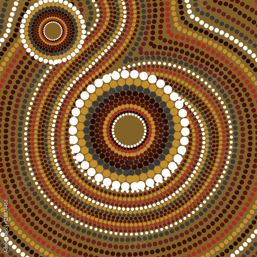 Aboriginal art. Illustration based on aboriginal style of dot painting.