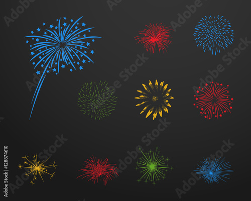 Silvesterfeuerwerk Iconset - Farbe
