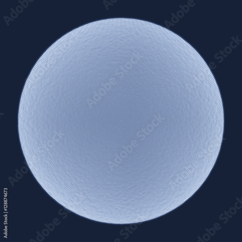 The Sphere Consisting of Points. Abstract Globe Grid.