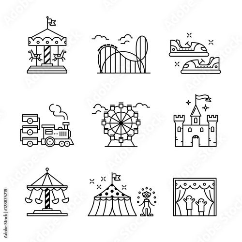 Theme amusement park sings set