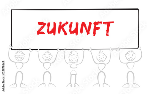 Strichmännchen Schild Zukunft