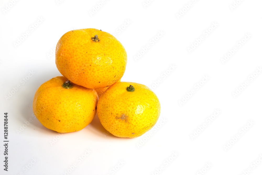 Group of mandarin orange (Citrus reticulata) on white background Group of mandarin orange (Citrus reticulata) on white background