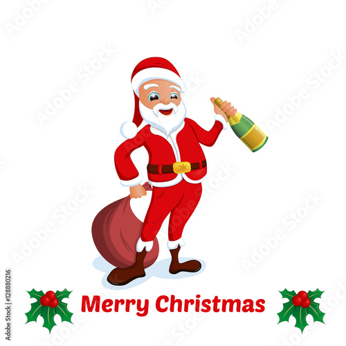 Greeting Cards Merry Christmas with Santa