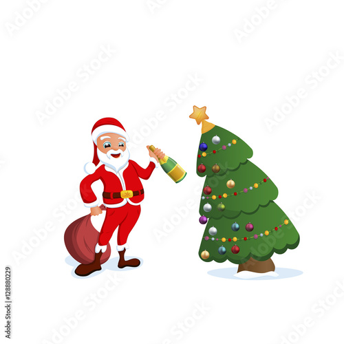 Greeting Cards Merry Christmas with Santa