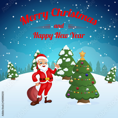 Greeting Cards Merry Christmas with Santa
