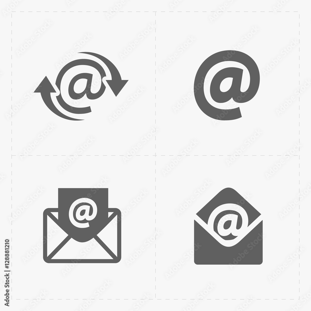 Vector E-mail icons on White Background. Vector E-mail icons on White Background.