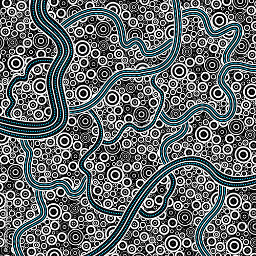 Australian illustration based on aboriginal style of pattern.