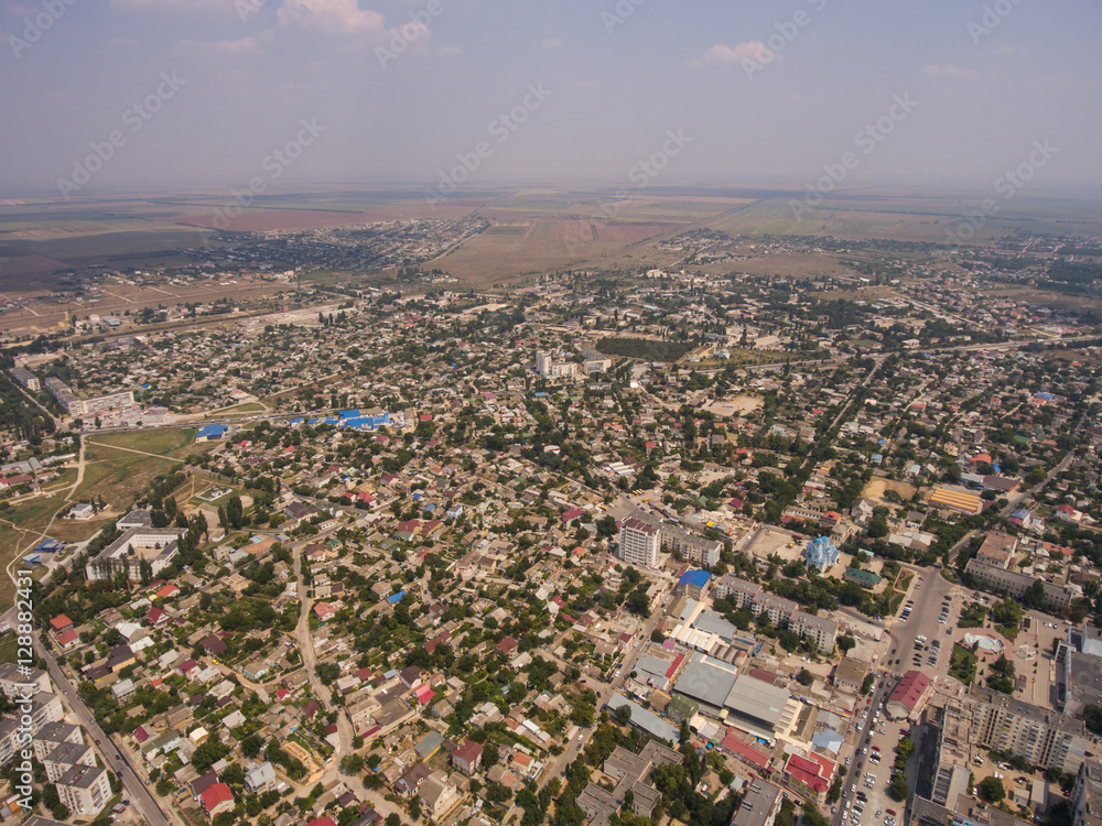 Aerial view of the Saki city. Crimea.