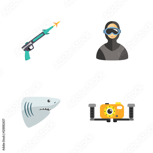 four cute diving icons 