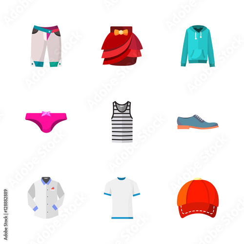 nine modern clothes icons 