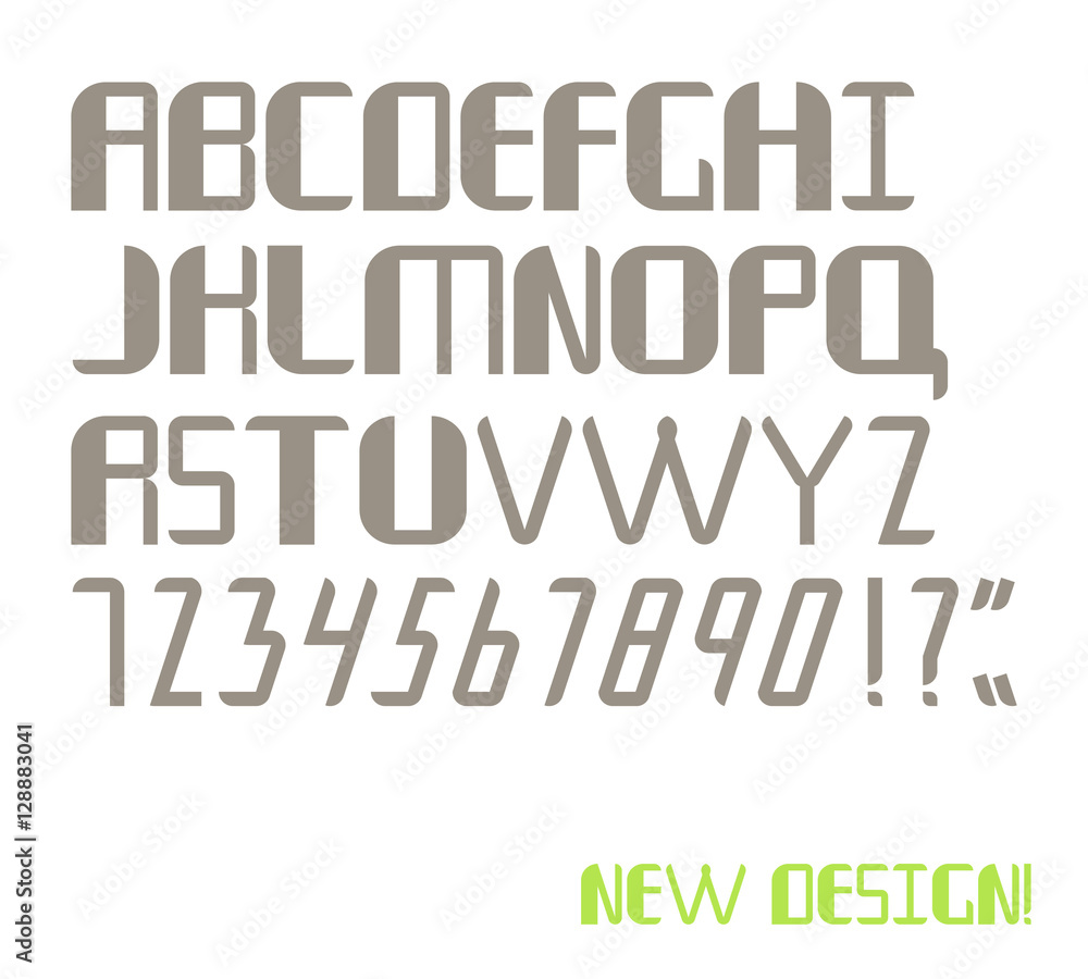 Alphabet in style of the material design. Vector Alphabet in style of the material design. Vector