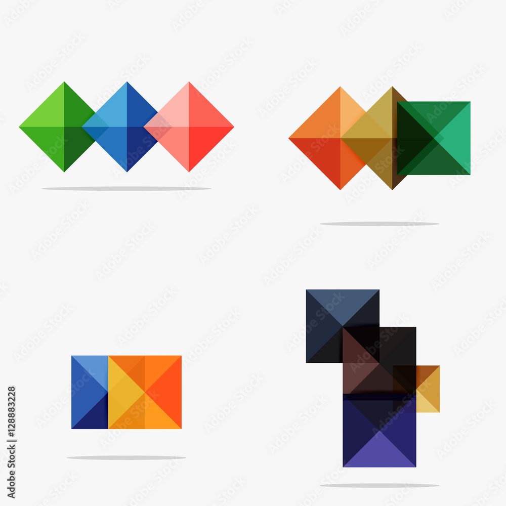 Set of square abstract backgrounds or infographics for content Set of square abstract backgrounds or infographics for content