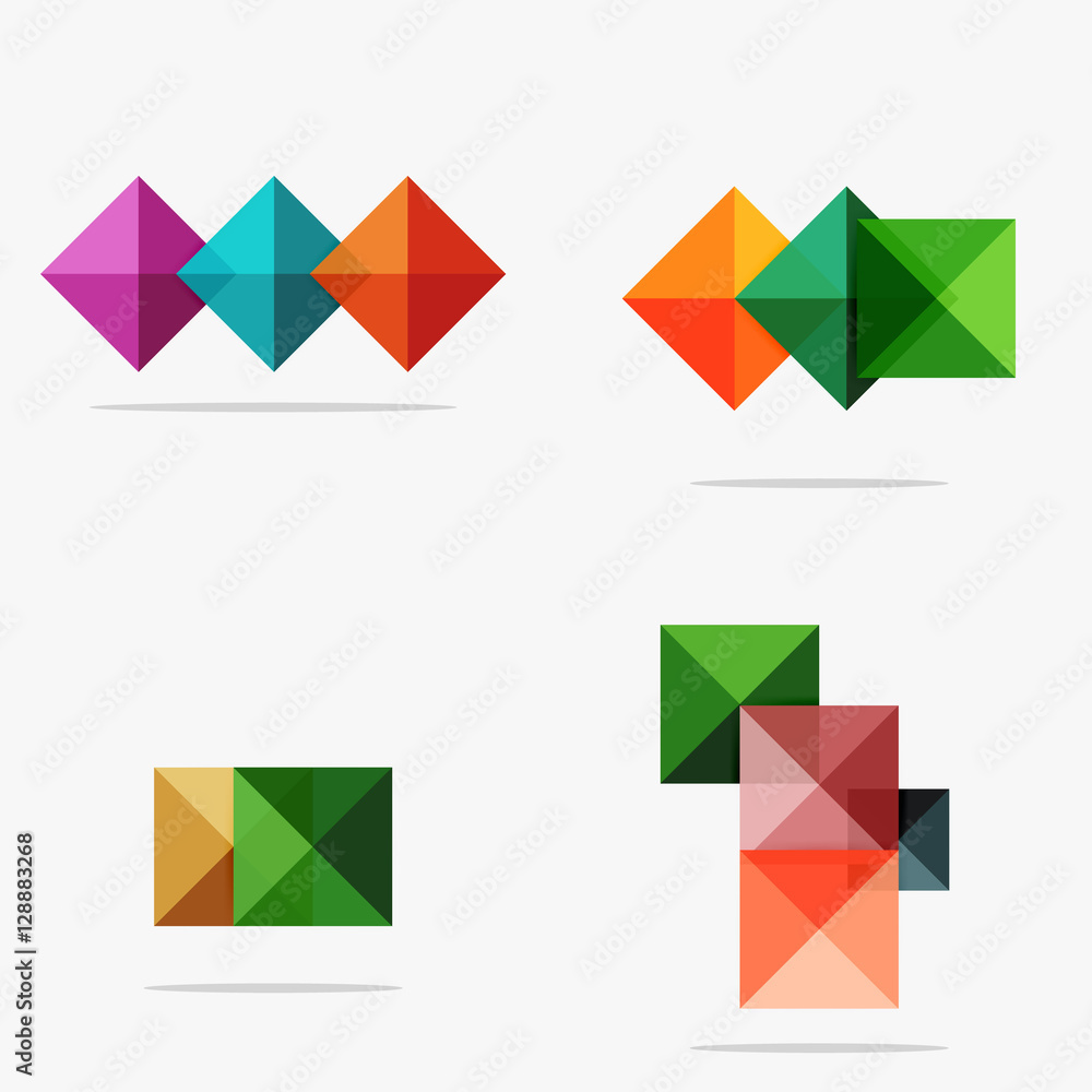 Set of square abstract backgrounds or infographics for content Set of square abstract backgrounds or infographics for content