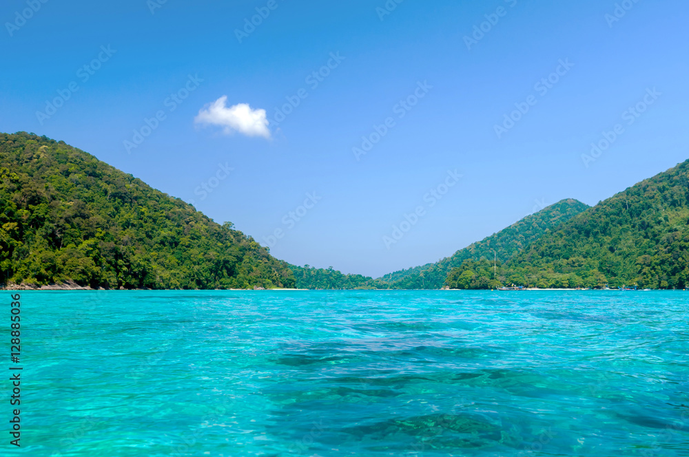 Breathtaking blue sea at Surin Island , Thailand
