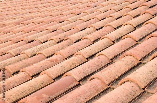 New roof with orange ceramic tiles