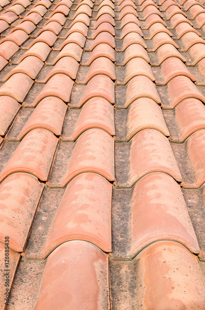 New roof with orange ceramic tiles New roof with orange ceramic tiles