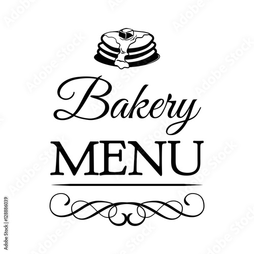 Pancakes with butter. Bakery menu shop. Vector Illustration Isolated