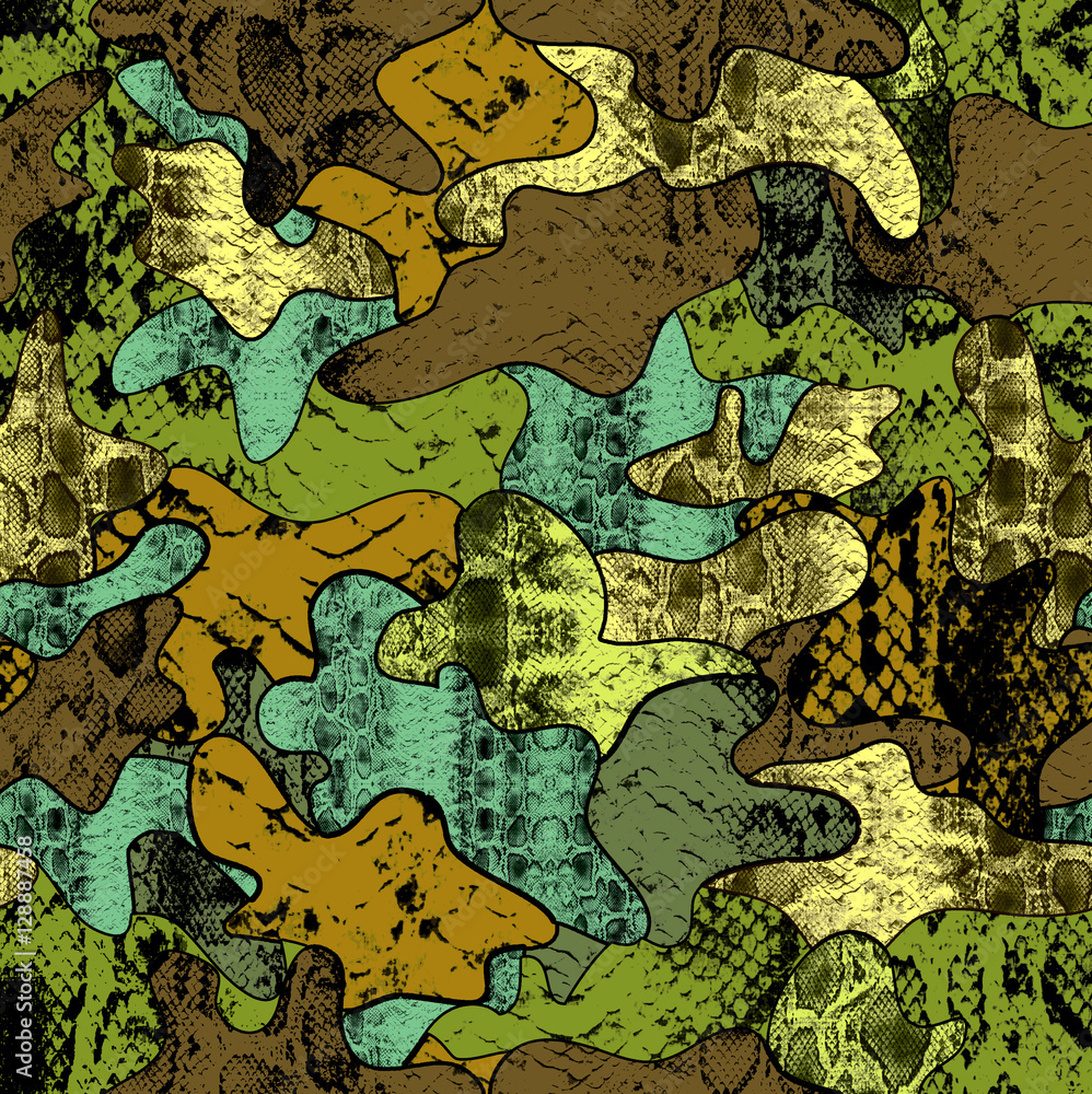 Fototapeta premium Camouflage pattern in green color