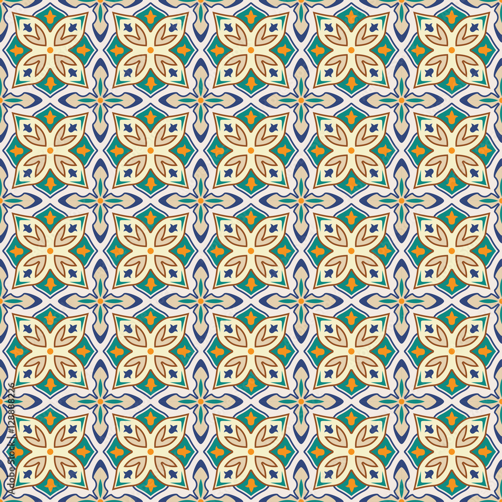 Seamless color pattern, Arabic style. The swatch is included in vector file.