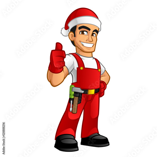 Handyman, he is dressed as santa claus