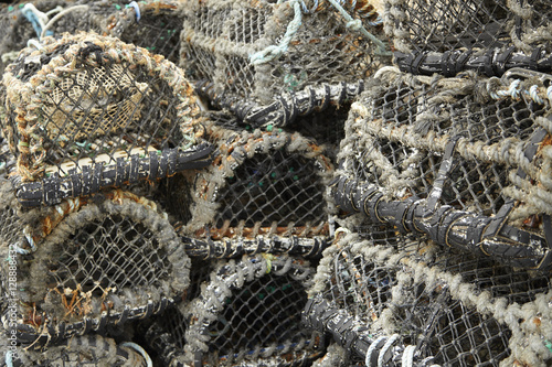 A whole page of assorted lobster pots background texture
