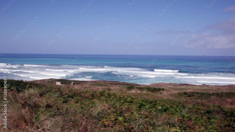 View of the Cantabrian sea from hill path