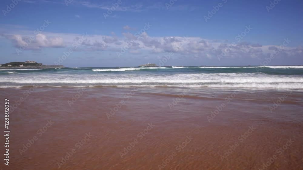 View of the waves in the Cantabrian sea View of the waves in the Cantabrian sea