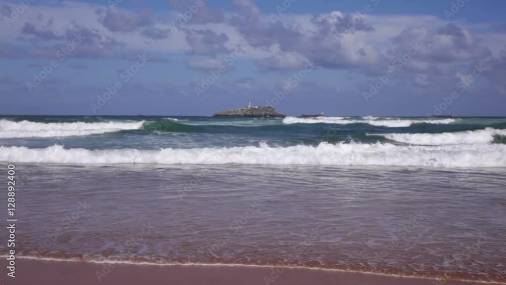 View of the waves in the Cantabrian sea View of the waves in the Cantabrian sea